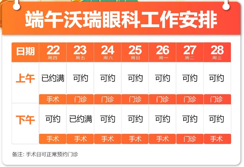 端午期間合肥沃瑞眼科醫院限時預約中 端午期間合肥沃瑞眼科醫院限時預約中